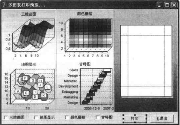 多圖表單頁打印程序設(shè)計階段界面