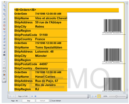Stimulsoft Reports.Wpf,報表檢測器,數據源,訂單,修復報表