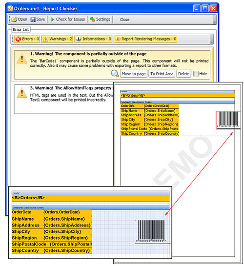 Stimulsoft Reports.Wpf,報表檢測器,數據源,訂單,修復報表